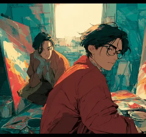 编辑在整理读者反馈并核对漫画信息的工作场景